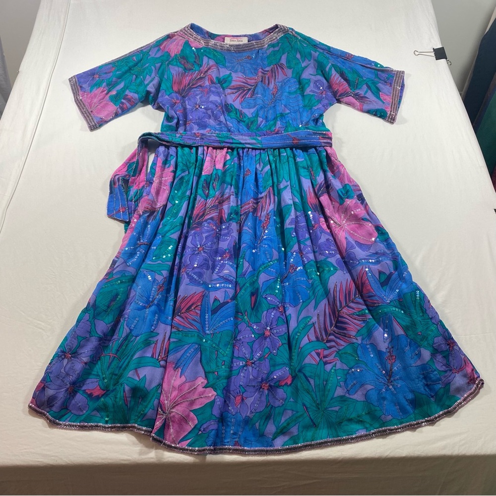 Neiman Marcus Kids Dress with Blue and Pink Floral Design